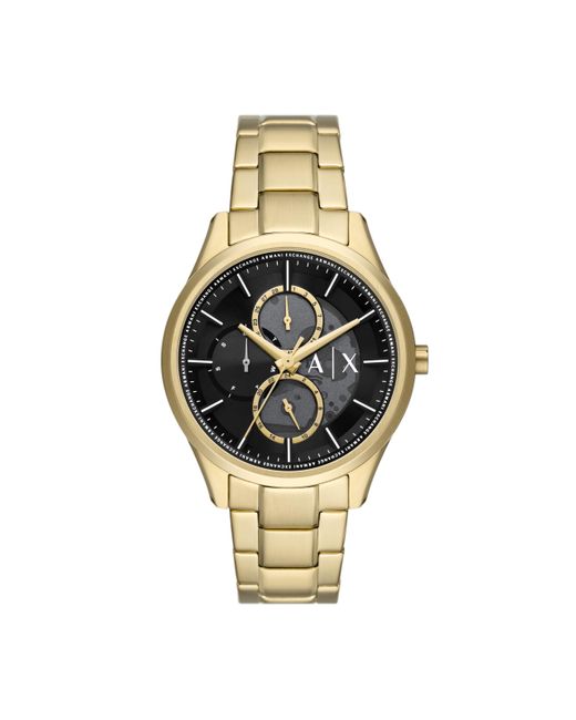 Emporio Armani Metallic A|x Armani Exchange Multifunction Gold-tone Stainless Steel Bracelet Watch for men
