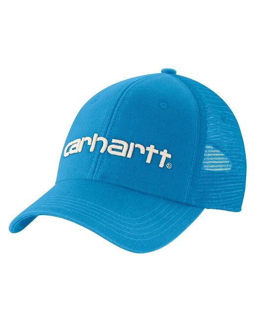 Carhartt Blue Canvas Mesh-back Logo Graphic Cap for men