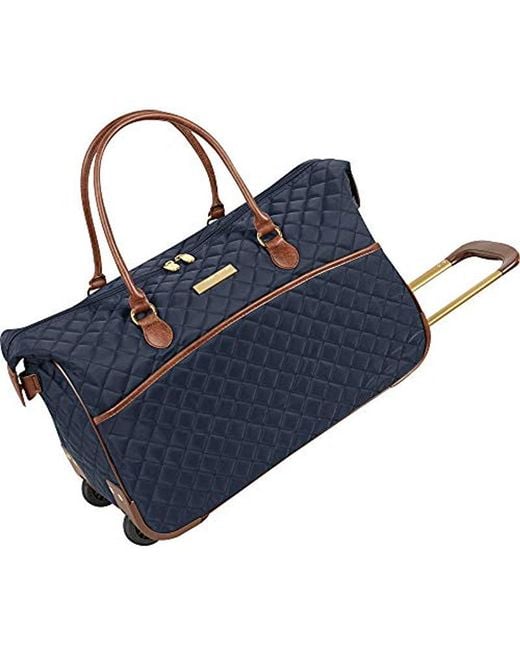 Anne Klein Blue Wheeled Duffle Bag