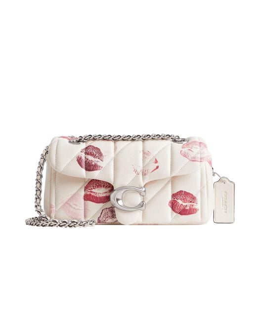 COACH Pink Tabby Shoulder Bag 20 With Quilting And Lip Print