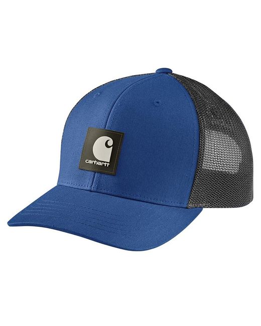 Carhartt Blue Rugged Flex Twill Mesh-back Logo Patch Cap for men