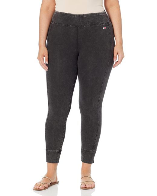 Tommy Hilfiger Gray Performance High Rise Washed Fabric Leggings