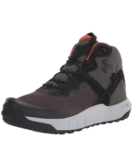 Under Armour Black Micro G Valsetz Mid Waterproof Leather Shoes for men