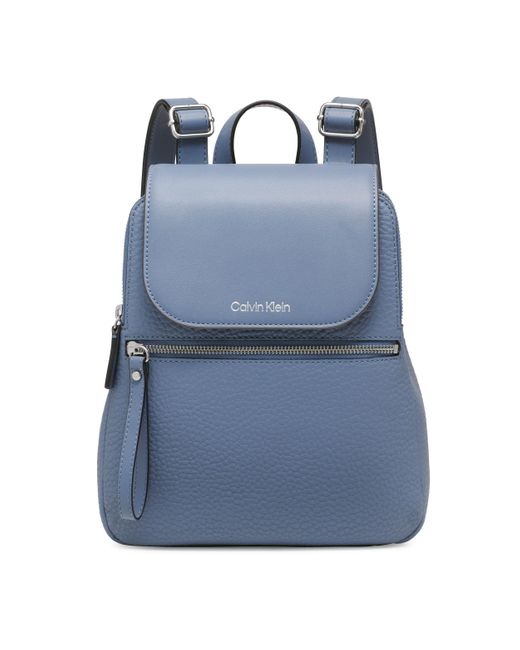 Calvin Klein Blue Reyna Novelty Key Item Flap Backpack