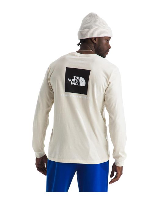 The North Face White 's Core Box Long Sleeve Nse Tee | T-shirt With Ribbed Collar & Cuffs For Durability for men