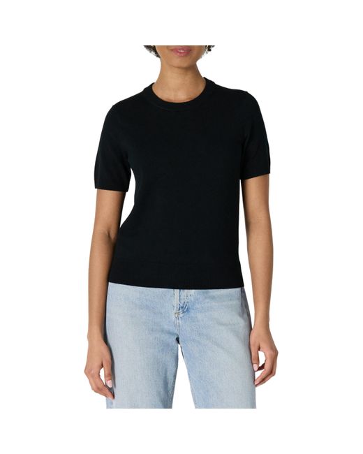 Amazon Essentials Black Regular-fit Short Sleeve Pullover Sweater Top