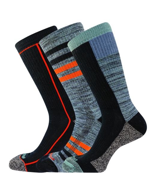 Merrell Black Adult's And Recycled Everyday Socks-3 Pair Pack-repreve Mesh