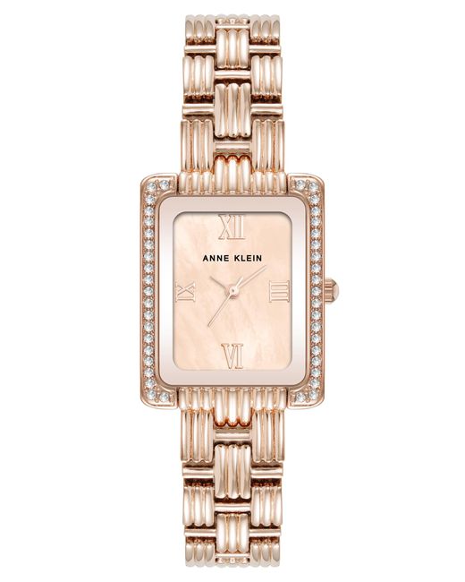Anne Klein Metallic Premium Crystal Accented Bracelet Watch