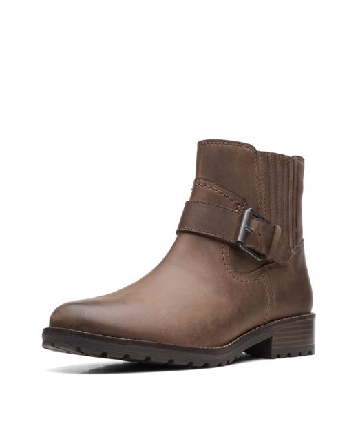 Clarks Brown Clarkwellstrap Ankle Boot