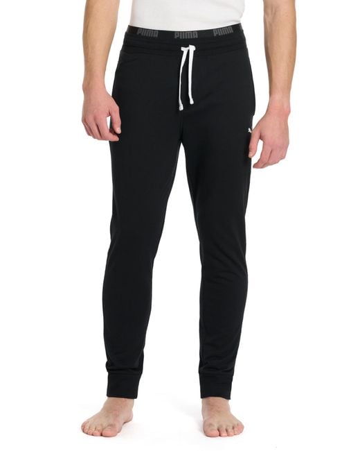 PUMA Black Dual Band French Terry Lounge Pants for men