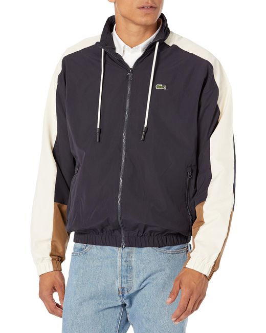 Lacoste Blue Colorblocked Adjustable Jacket for men