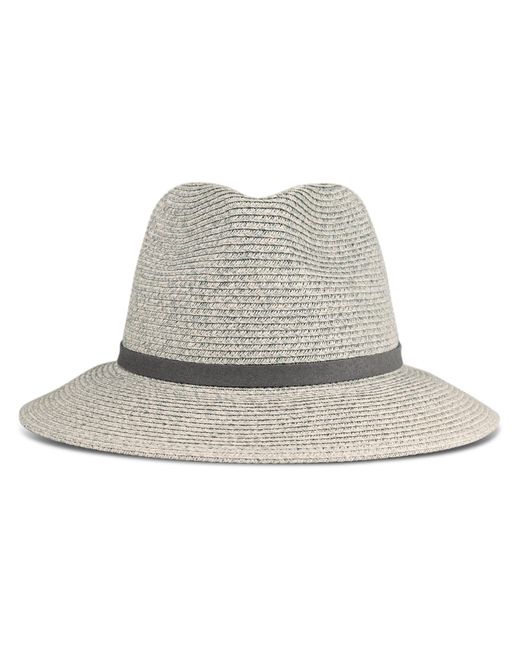 Lucky Brand Gray Summer Straw Wide Brim Boater Panama Adjustable Hat
