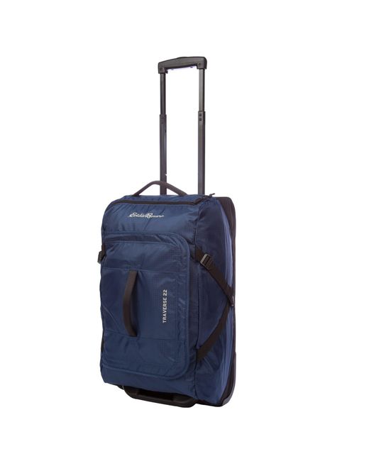 Eddie Bauer Blue Traverse 22l Rolling Duffel-lightweight Travel Luggage Made From Ripstop Nylon