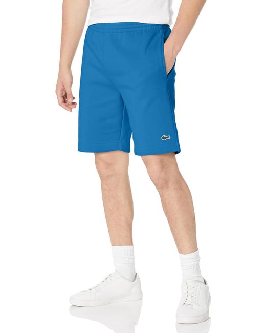 Lacoste Blue Organic Brushed Cotton Fleece Shorts for men