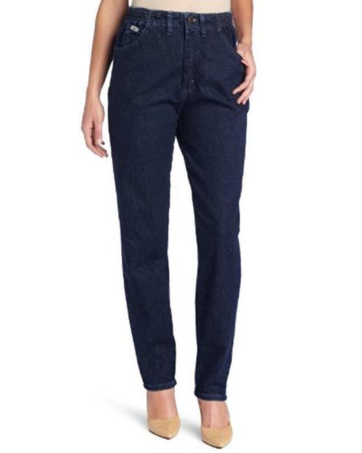Lee Jeans Petite Relaxed Fit Side Elastic Tapered Leg Jean in Dark ...