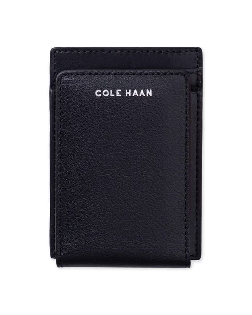 Cole Haan Blue Slim Magnetic Rfid Front Pocket Wallet for men
