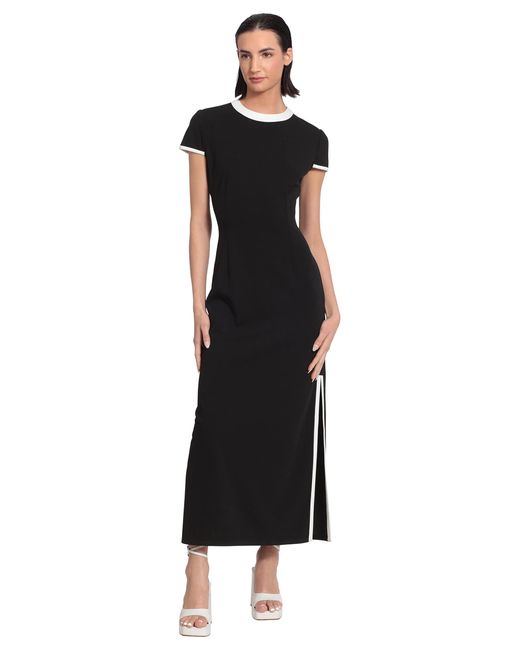 Donna Morgan Black Colorblock T-shirt Maxi With Side Slit