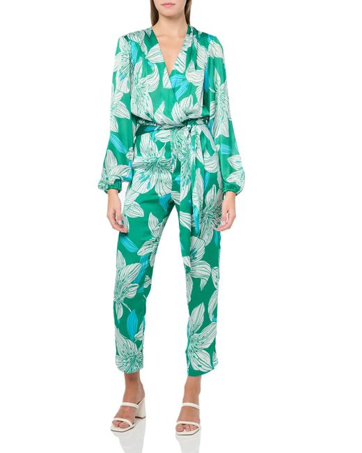 Ramy Brook Green Valery Lily Printed Long Sleeve Jumpsuit