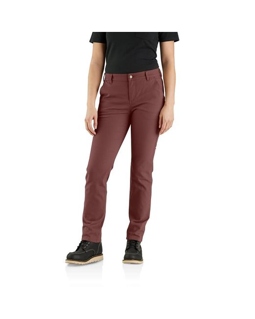 Carhartt Red Rugged Flex Relaxed Fit Canvas Work Pant