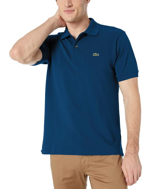 Lacoste Blue S Short Sleeve L.12.12 Pique Polo Shirt for men