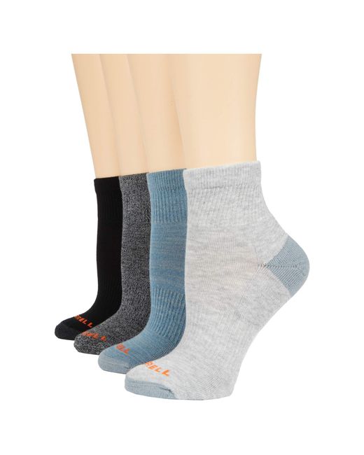 Merrell Blue And Midweight Cushion Quarter Ankle Socks 4 Pair Pack