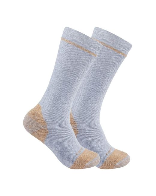 Carhartt Blue Midweight Cotton Blend Steel Toe Sock 2 Pack for men