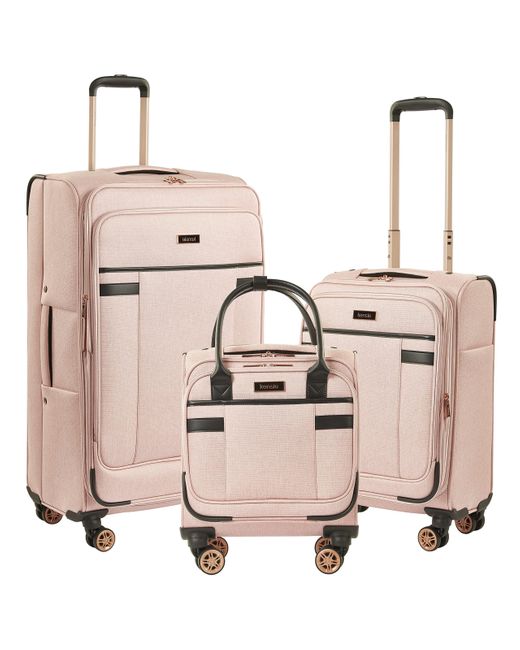 Kensie Hudson Softside Spinner Luggage in Pink