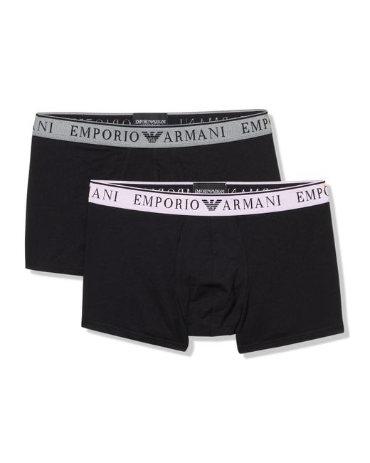 Emporio Armani Black Stretch Cotton Endurance 2-pack-trunk for men