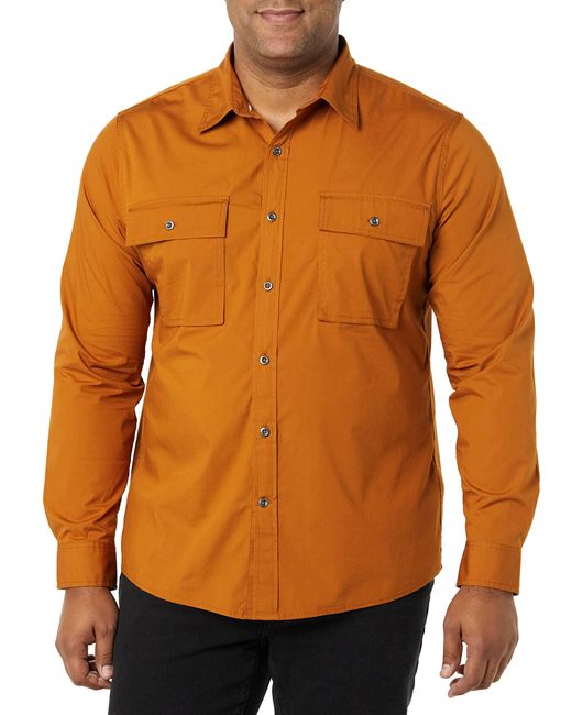Amazon Essentials Utility-Hemd mit Langen Ärmeln in Orange für Herren