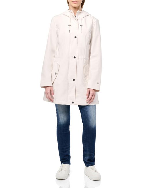 Tommy Hilfiger Blue Hooded Transitional Adjustable Waist Softshell Rain Coat Quilted Jacket