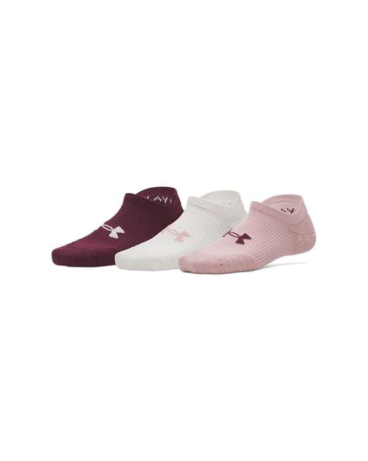 Under Armour Purple Play Up No Show Socks 3 Pack,