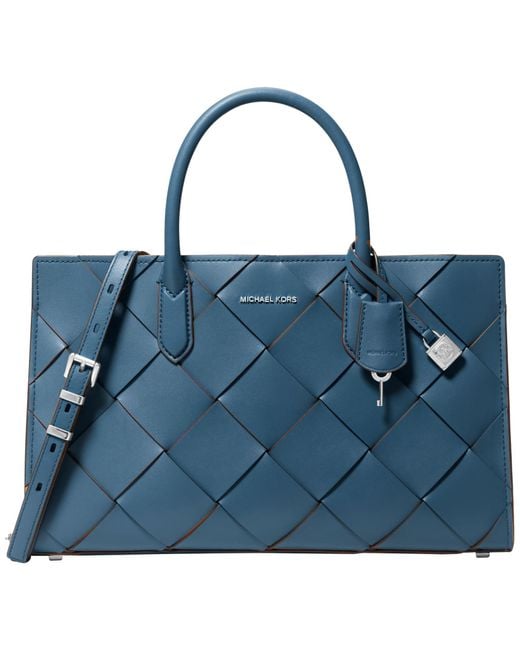 Michael Kors Blue Scarlett Medium East West Satchel