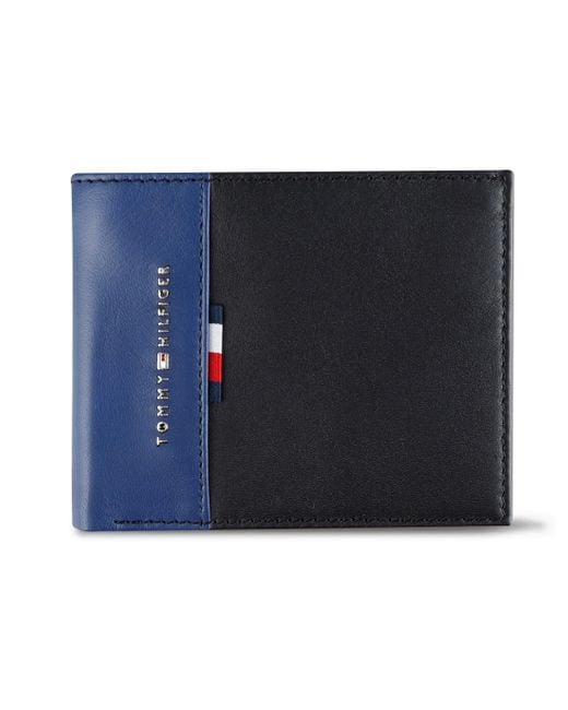 Tommy Hilfiger Blue Two Tone Classic Bifold Wallet-multiple Card Slots for men