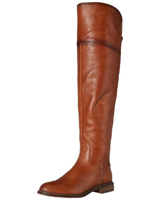 Franco Sarto Leather Haleen Over-the-knee Boot in Cognac (Brown) - Lyst