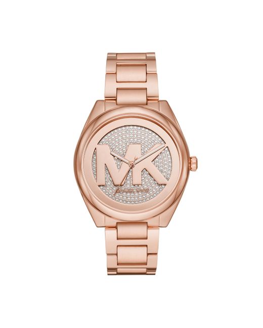 Michael Kors Pink Janelle Three-hand Rose Gold-tone Stainless Steel Watch