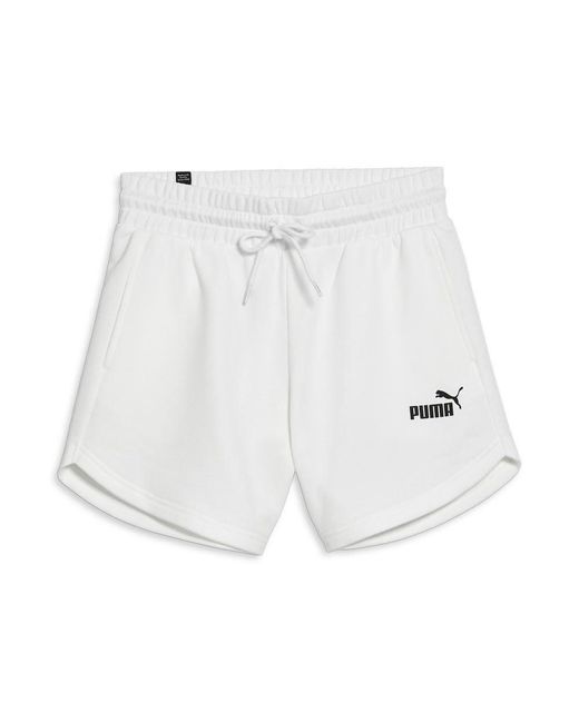 PUMA White Ess 5" High Waisted Shorts