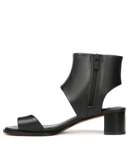 Vince S Ada City Block Heel Sandal Black Leather 6.5 M