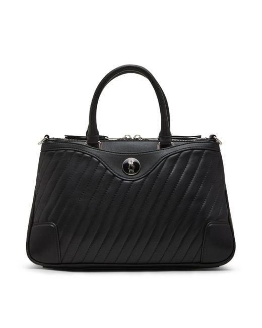 Steve Madden Black Veera Diagonal Quilted Satchel