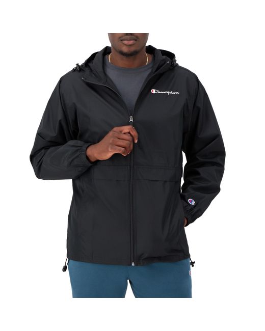 Champion , Stadium Full-zip, Wind, Water Resistant Jacket For , Black Small Script, X-large for men