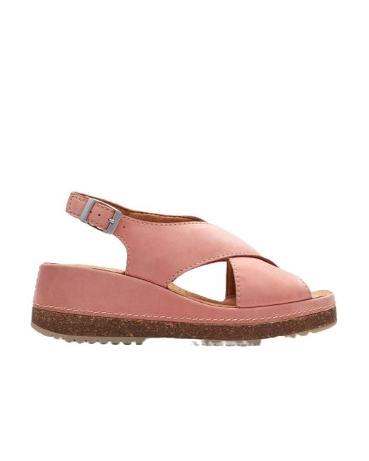 Clarks Pink Kassanda Step Wedge Sandalen