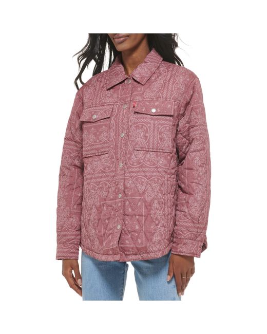 Levi's Red Diamond Quilted Shirt Jacket