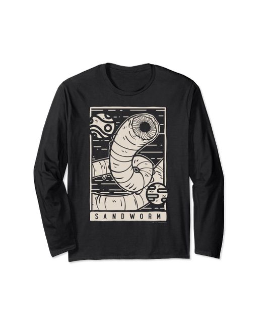 Dune Black Dune Sandworm Tarot Card Long Sleeve T-shirt