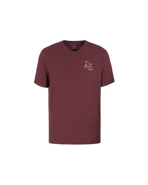 A|X ARMANI EXCHANGE T-shirt à col en V pour homme avec logo en jersey de coton extensible Emporio Armani pour homme en coloris Purple