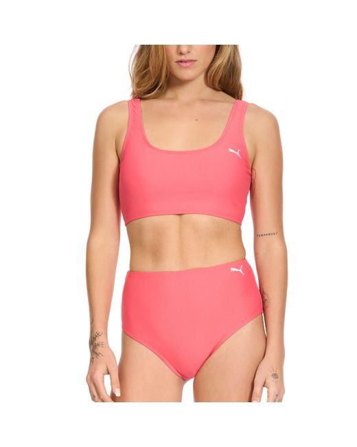 PUMA Pink Bikini Top & Bottom Swimsuit Set