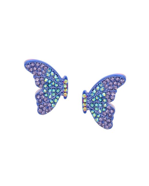 Betsey Johnson Blue S Butterfly Wing Stud Earrings