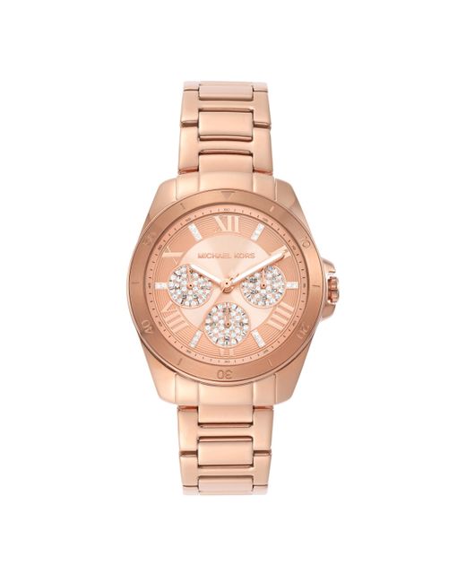 Michael Kors Pink Alek Multifunction Rose Gold-tone Stainless Steel Watch
