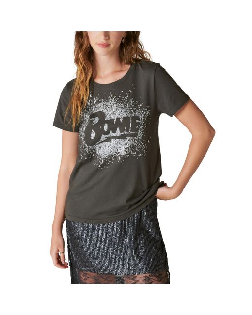 Lucky Brand Bowie Sparkle Classic Crew Tee Black