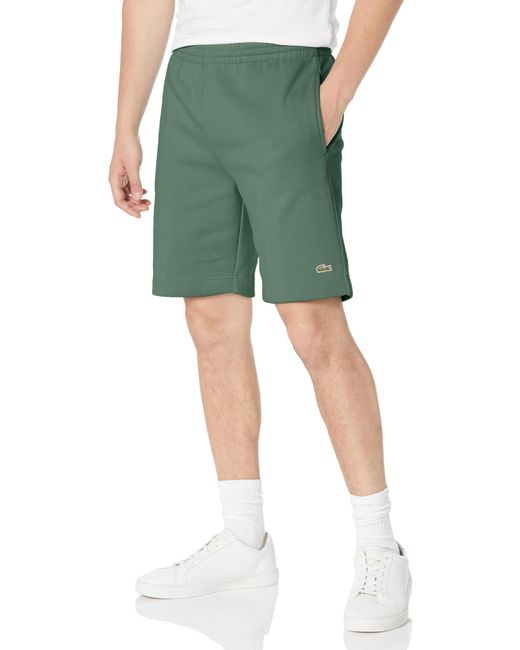Lacoste Green Organic Brushed Cotton Fleece Shorts for men