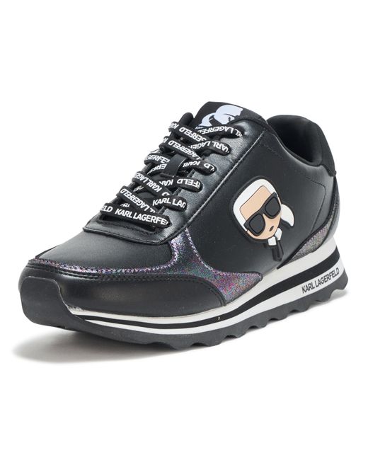 Karl Lagerfeld Blue Paris Meade Lace Up Sneaker With Karl Head