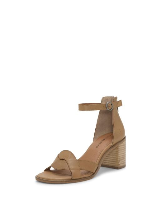 Lucky Brand Natural Sarwa Ankle Strap Sandal Heeled